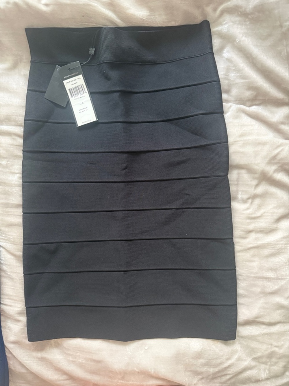 BCBGMaxAzria Black Horizontal Bandage Pencil Skirt